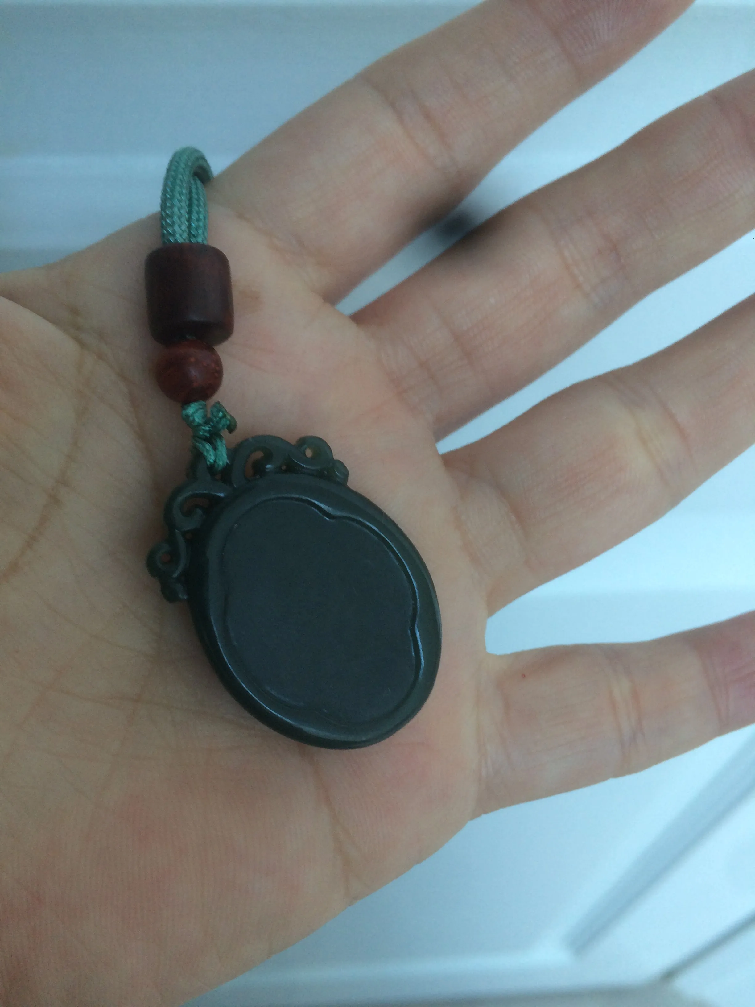 100% Natural dark green/black Hetian Jade blessed fortune pendant HT7 Add on item! not sale individually