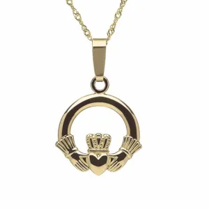 10ct Yellow Gold Plain Claddagh Pendant