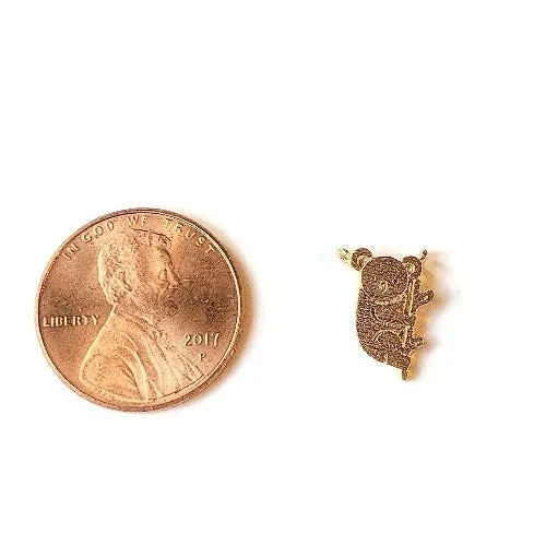 14k Brushed Gold Koala Charm