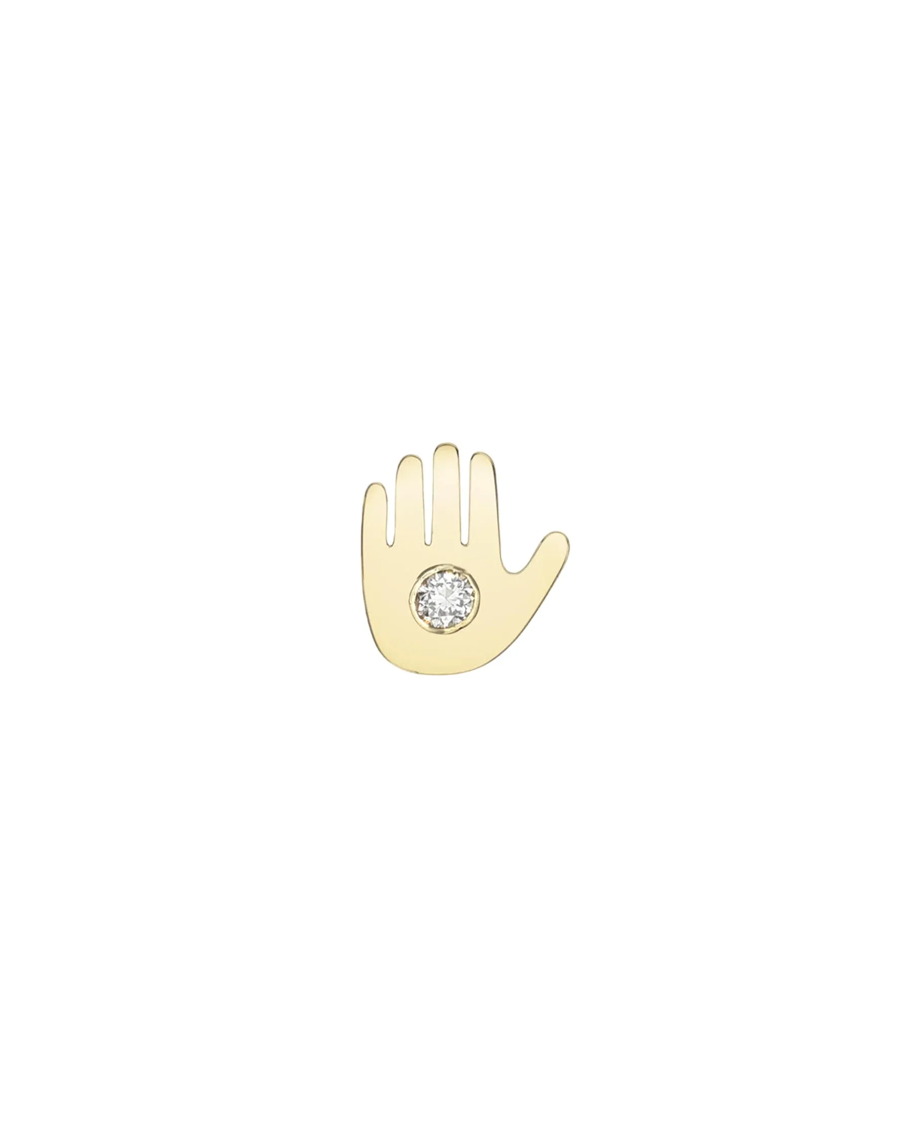 14k Gold Hamsa With Tiny Diamond For Locket