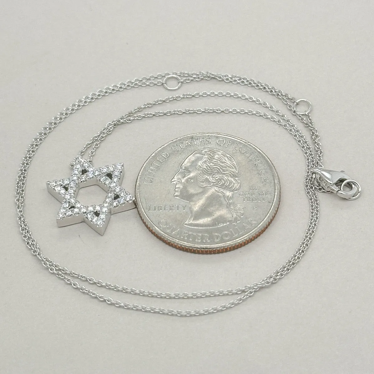 14K W Gold 0.30ctw H/SI1 Star Of David Diamond Pendant