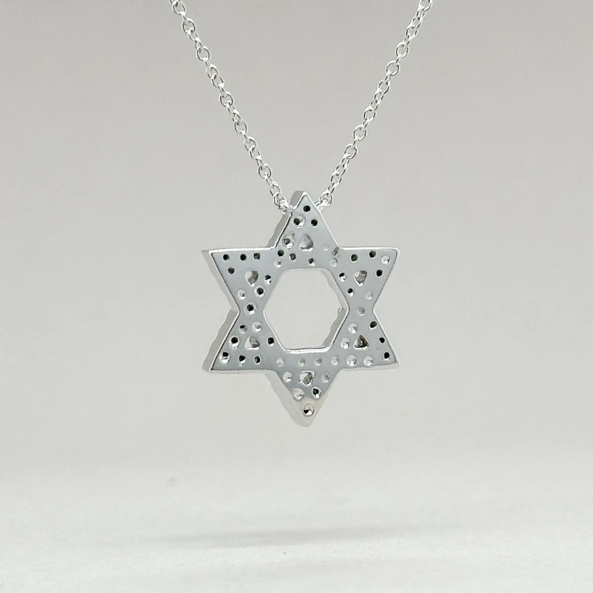 14K W Gold 0.30ctw H/SI1 Star Of David Diamond Pendant