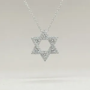 14K W Gold 0.30ctw H/SI1 Star Of David Diamond Pendant