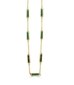 14K Yellow Malachite 18 inch Necklace