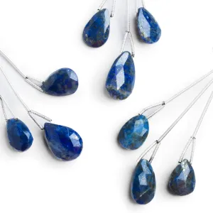16x11mm Lapis Lazuli Faceted Pear Focals 3 Beads