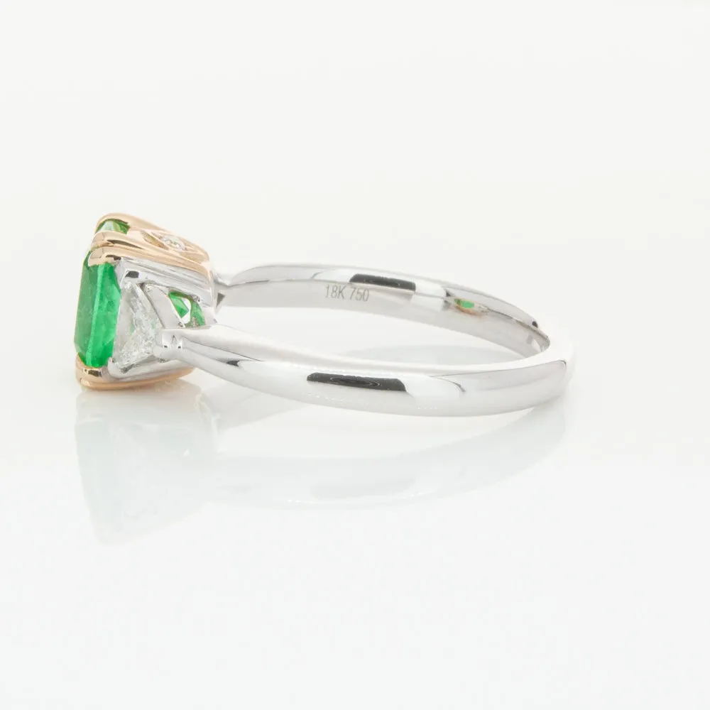 18ct White & Yellow Gold 1.78ct Emerald & Diamond Ring