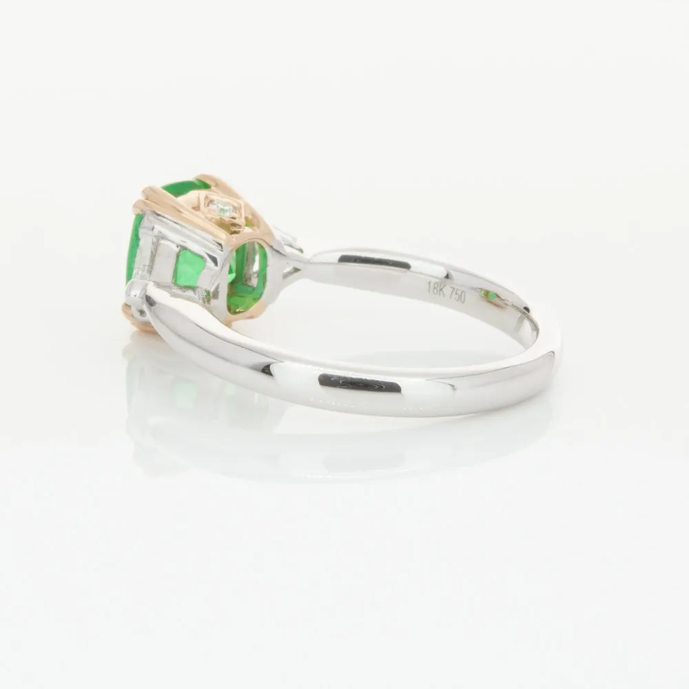 18ct White & Yellow Gold 1.78ct Emerald & Diamond Ring