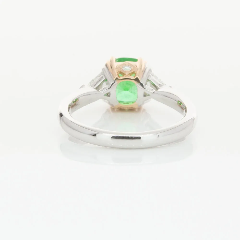 18ct White & Yellow Gold 1.78ct Emerald & Diamond Ring
