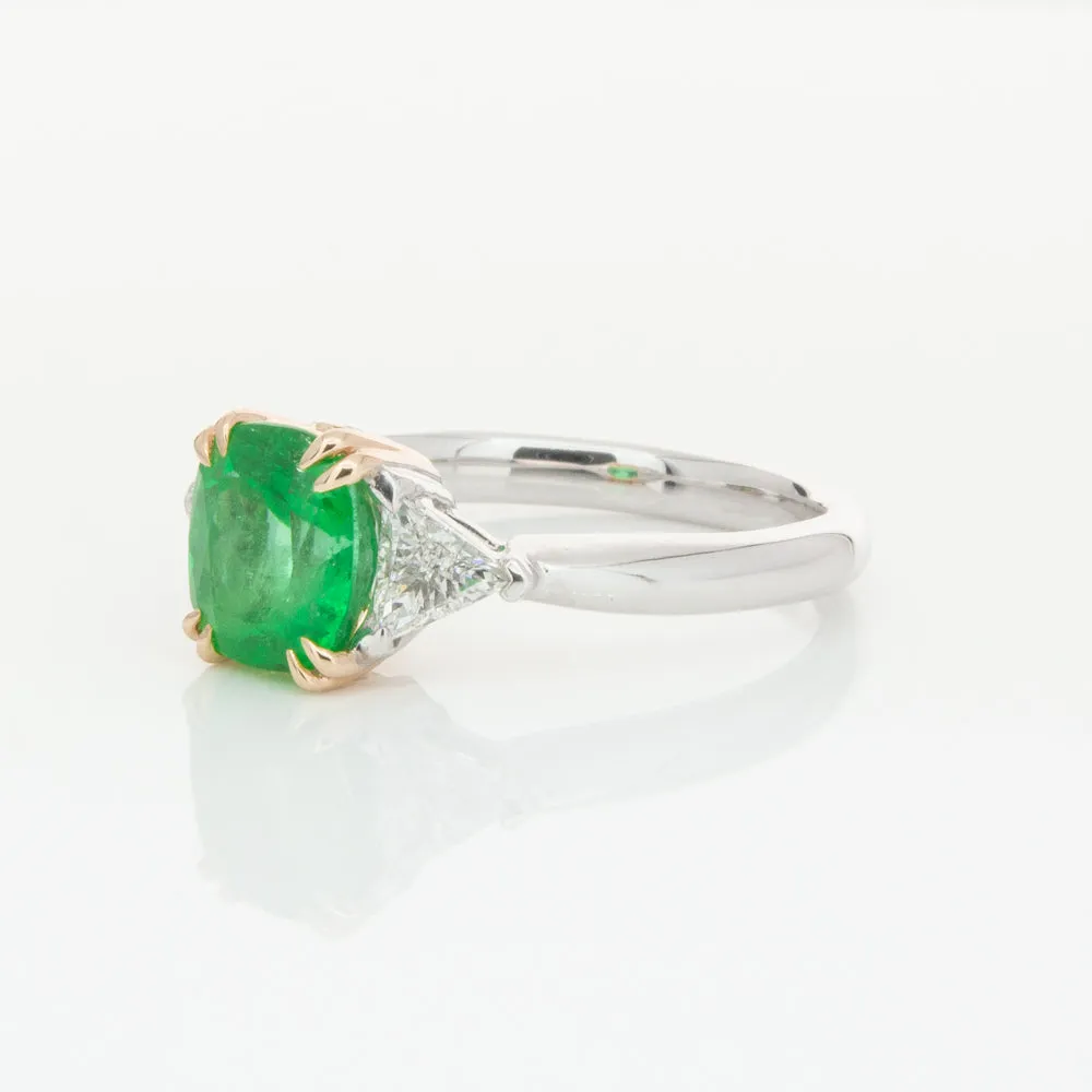 18ct White & Yellow Gold 1.78ct Emerald & Diamond Ring