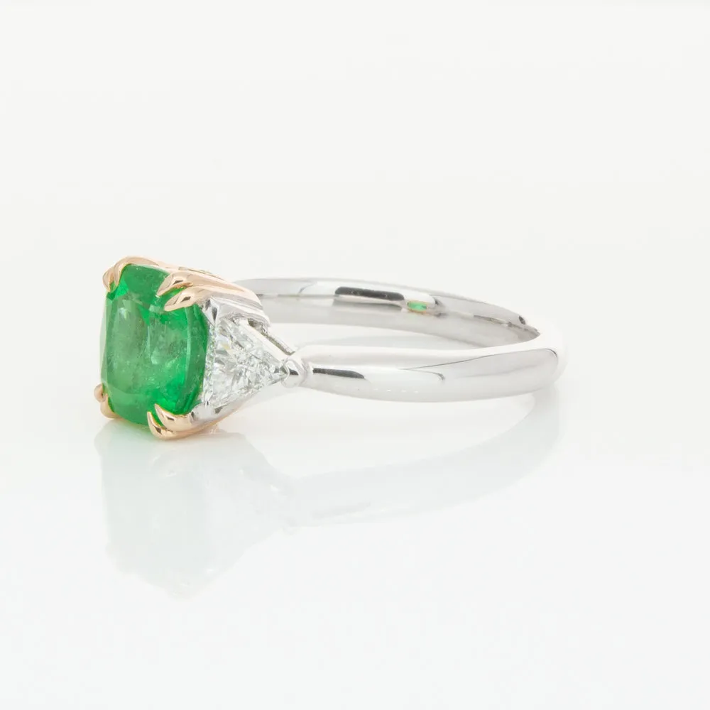 18ct White & Yellow Gold 1.78ct Emerald & Diamond Ring