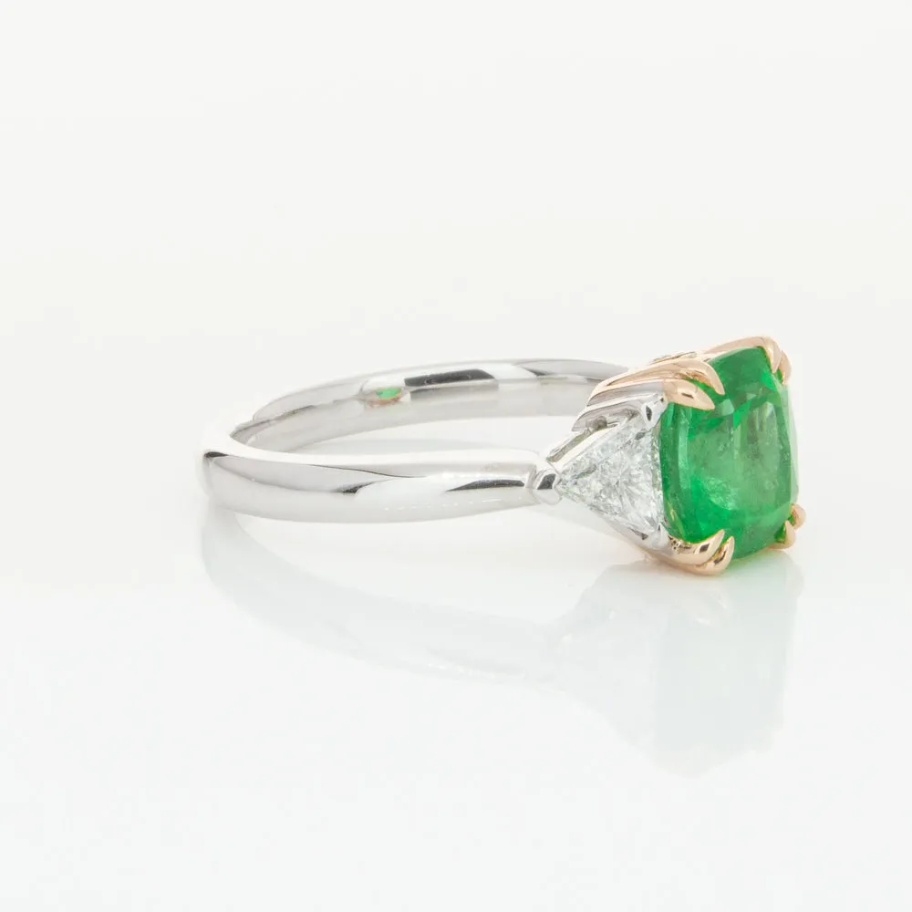 18ct White & Yellow Gold 1.78ct Emerald & Diamond Ring