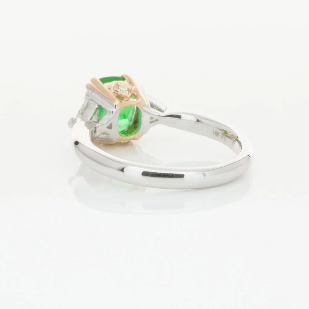 18ct White & Yellow Gold 1.78ct Emerald & Diamond Ring