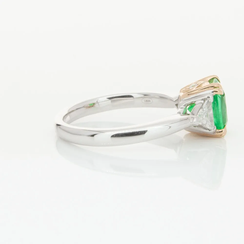 18ct White & Yellow Gold 1.78ct Emerald & Diamond Ring