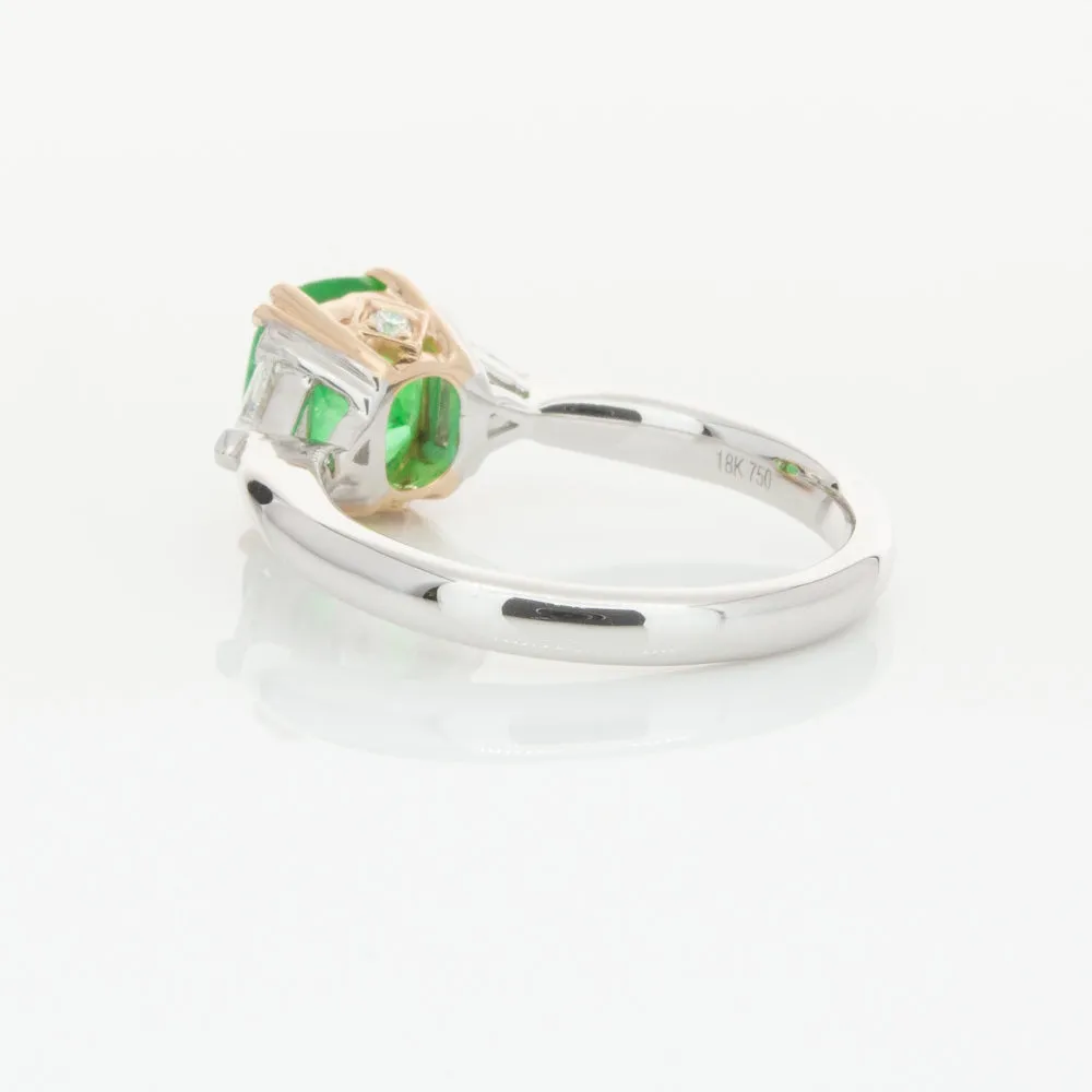 18ct White & Yellow Gold 1.78ct Emerald & Diamond Ring
