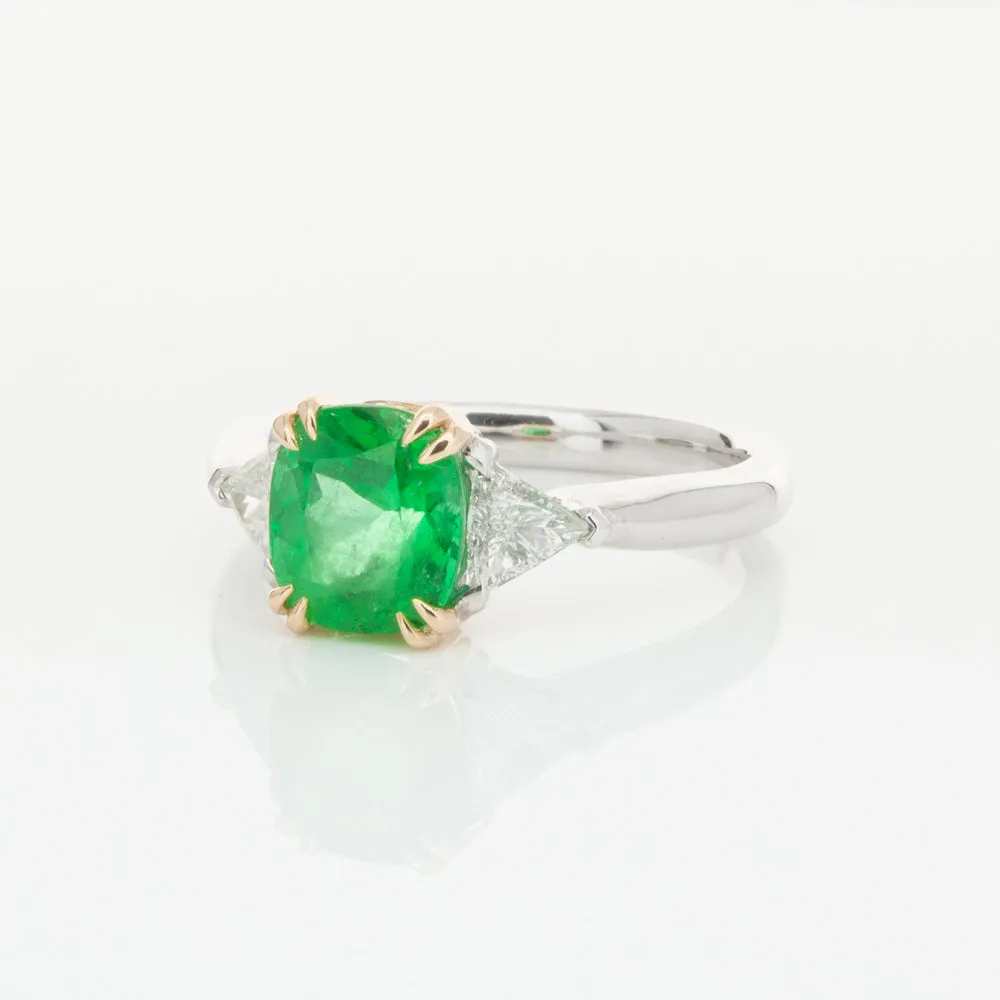 18ct White & Yellow Gold 1.78ct Emerald & Diamond Ring