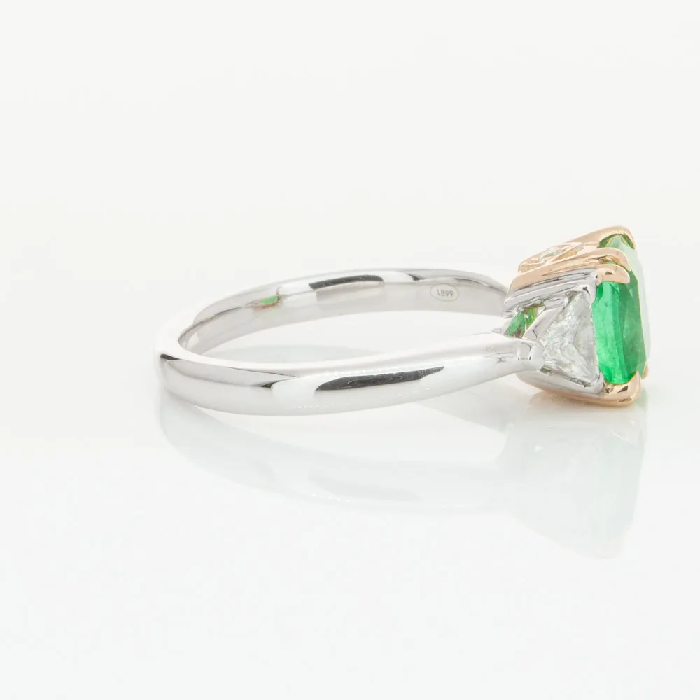 18ct White & Yellow Gold 1.78ct Emerald & Diamond Ring