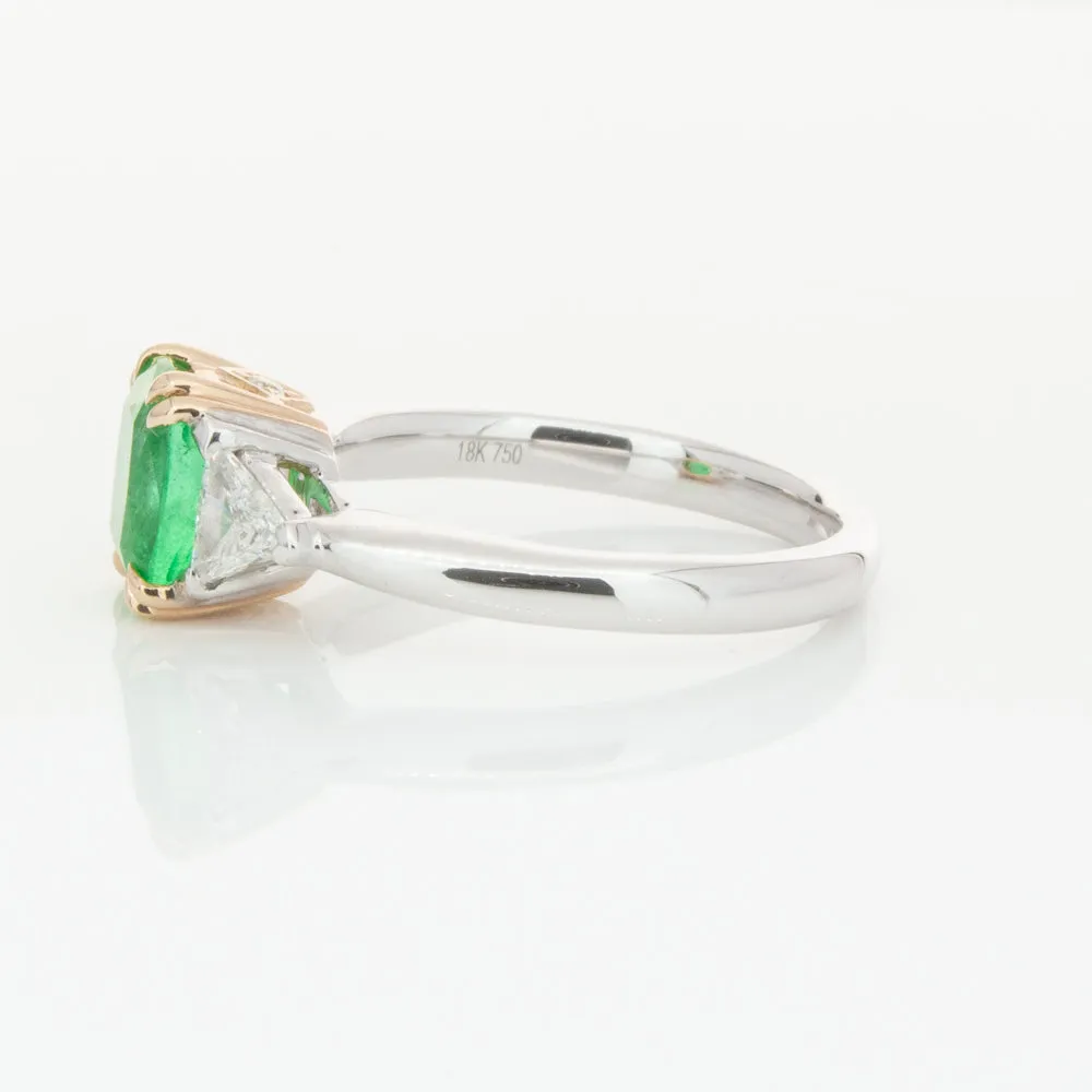 18ct White & Yellow Gold 1.78ct Emerald & Diamond Ring