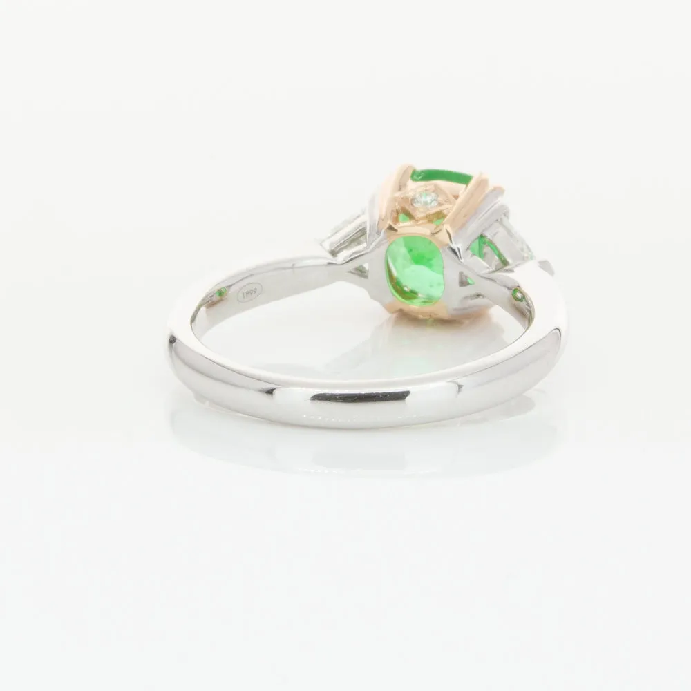 18ct White & Yellow Gold 1.78ct Emerald & Diamond Ring