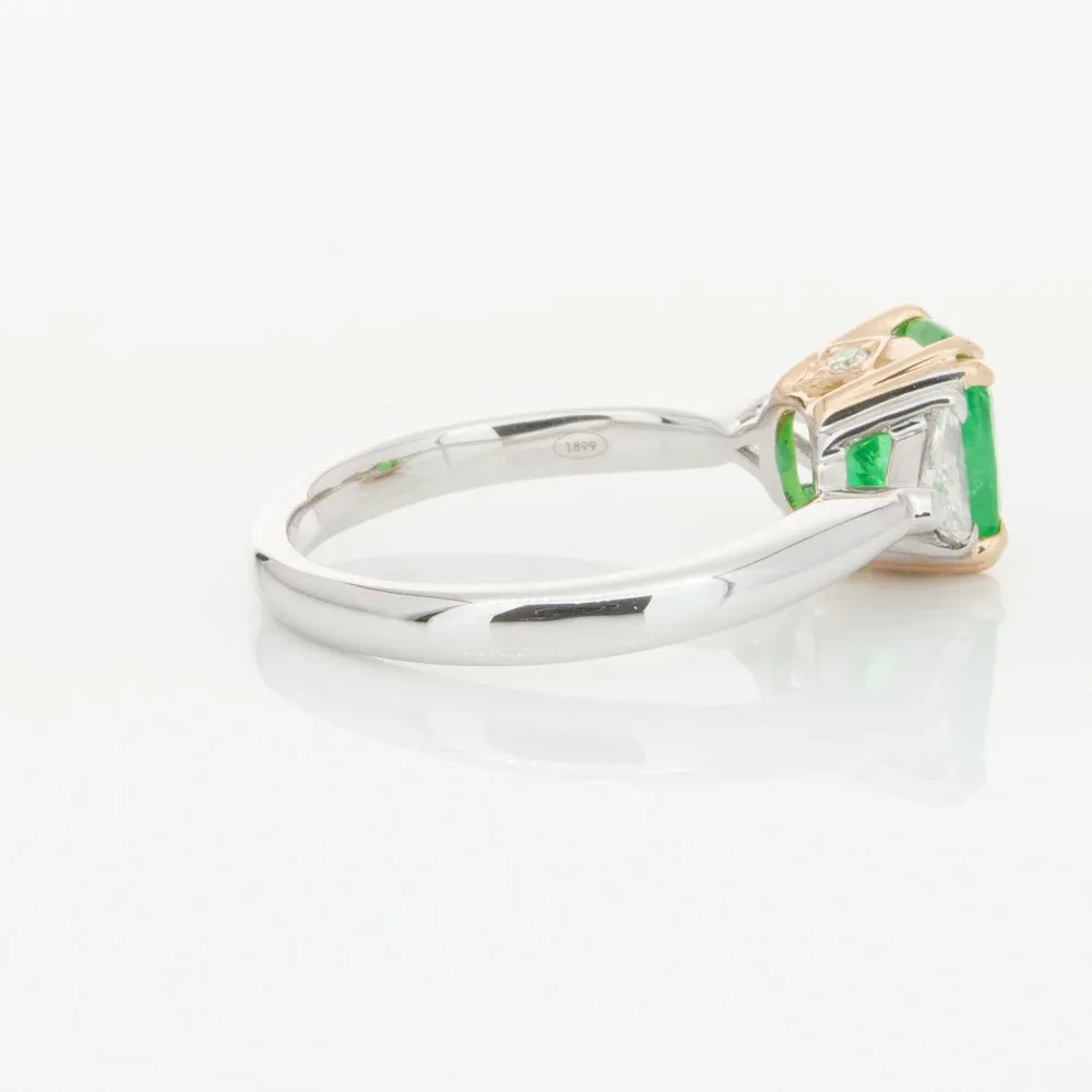 18ct White & Yellow Gold 1.78ct Emerald & Diamond Ring