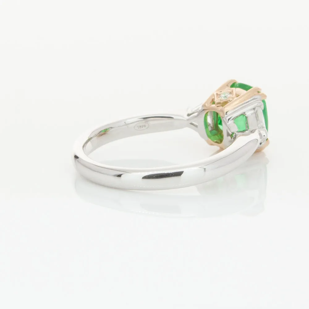 18ct White & Yellow Gold 1.78ct Emerald & Diamond Ring