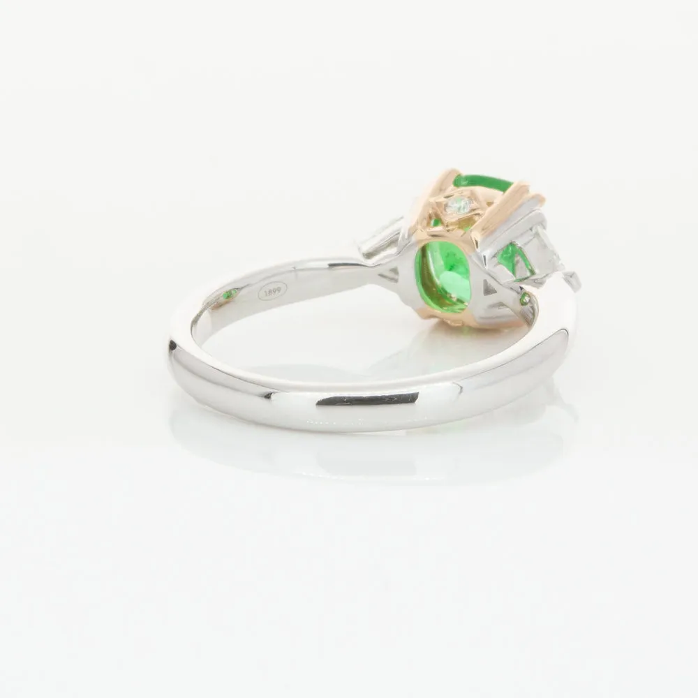 18ct White & Yellow Gold 1.78ct Emerald & Diamond Ring