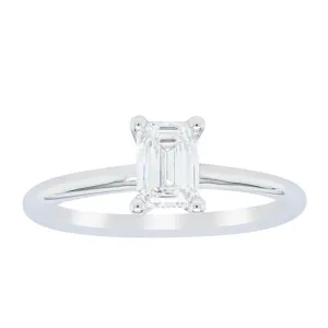 18ct White Gold .72ct Emerald Cut Diamond Melba Ring