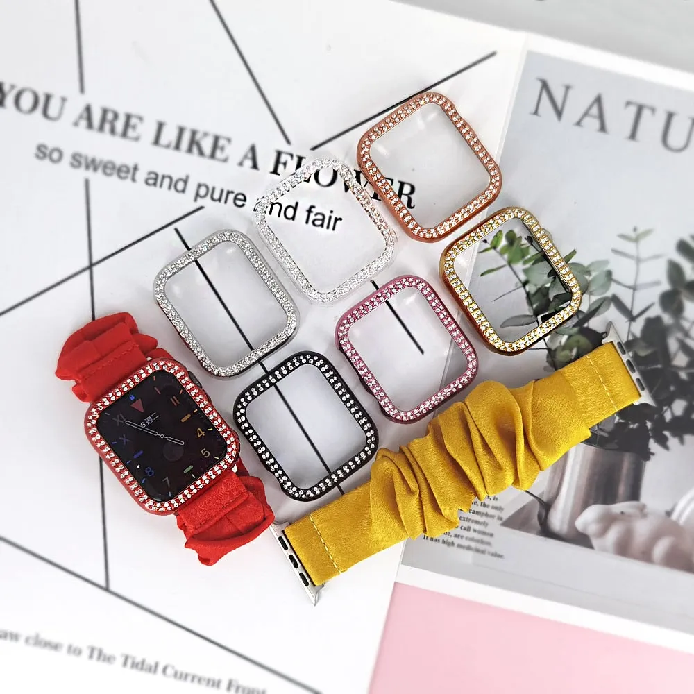 2in1 Scrunchie Elastic Strap   Case Series 6 5 4 Smart Watch Wristband