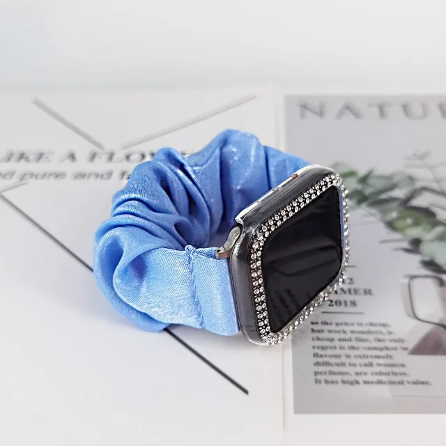 2in1 Scrunchie Elastic Strap   Case Series 6 5 4 Smart Watch Wristband