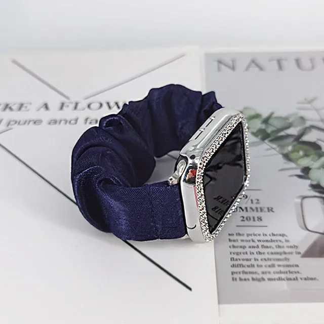 2in1 Scrunchie Elastic Strap   Case Series 6 5 4 Smart Watch Wristband