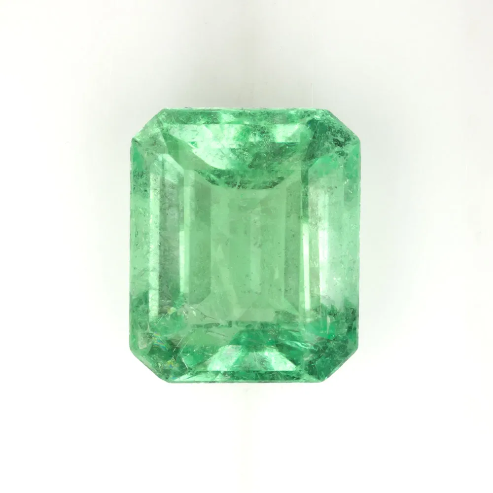 3 CARAT NATURAL EMERALD PASTEL GREEN LOOSE GEMSTONE EMERALD SHAPE STEP CUT 3ct