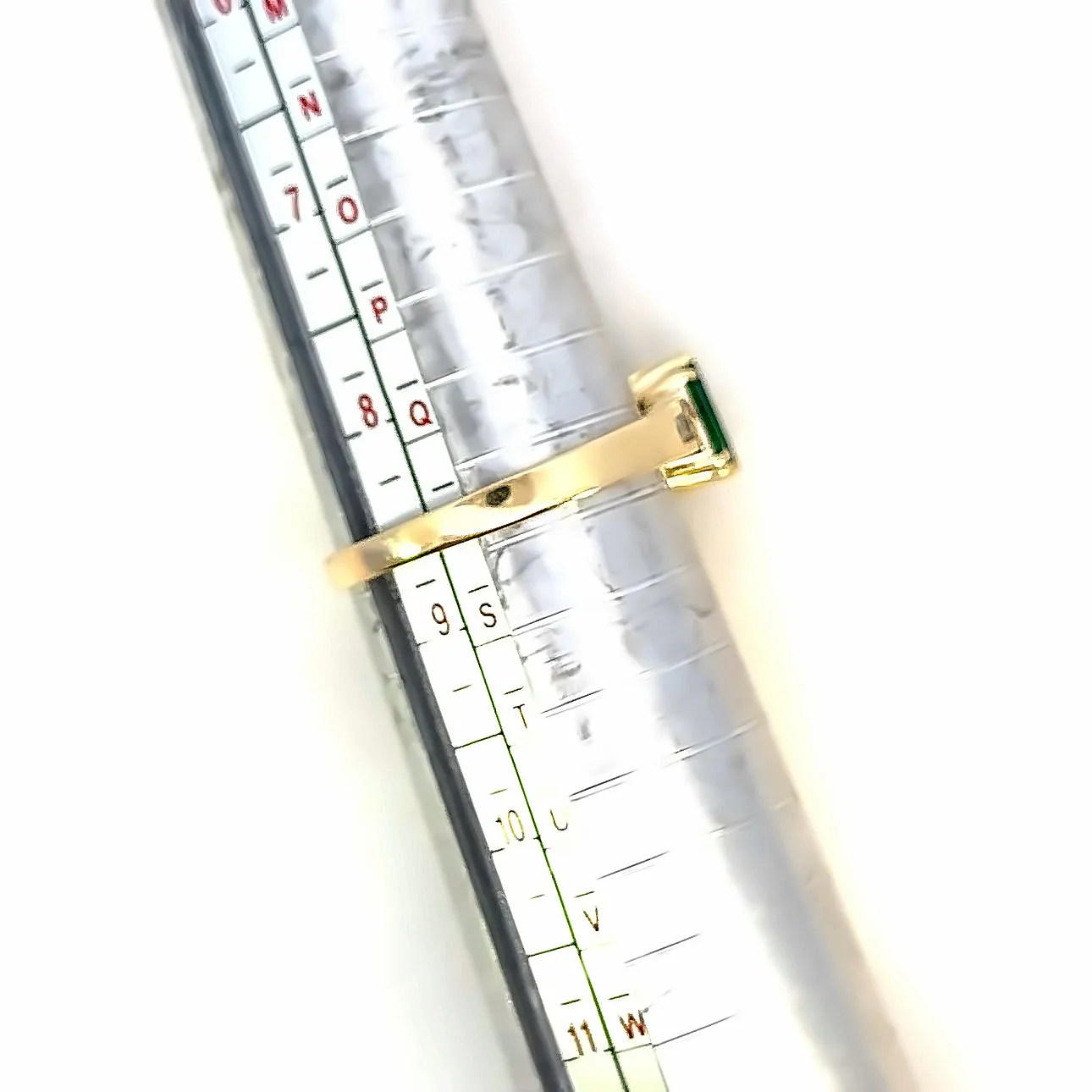 9ct Yellow Gold Synthetic Emerald and Diamond Ring