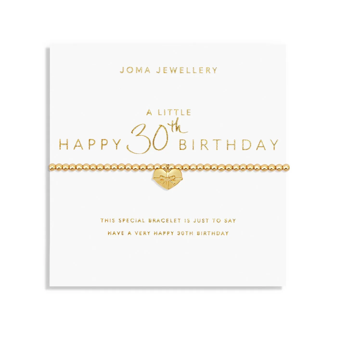 A Little Happy 30th Birthday Gold Plated Bracelet 7582