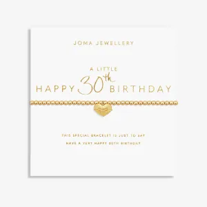A Little Happy 30th Birthday Gold Plated Bracelet 7582