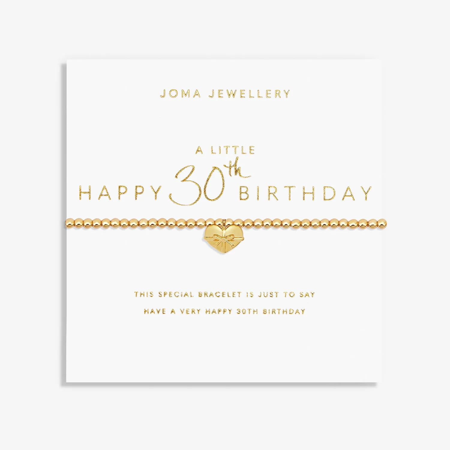 A Little Happy 30th Birthday Gold Plated Bracelet 7582