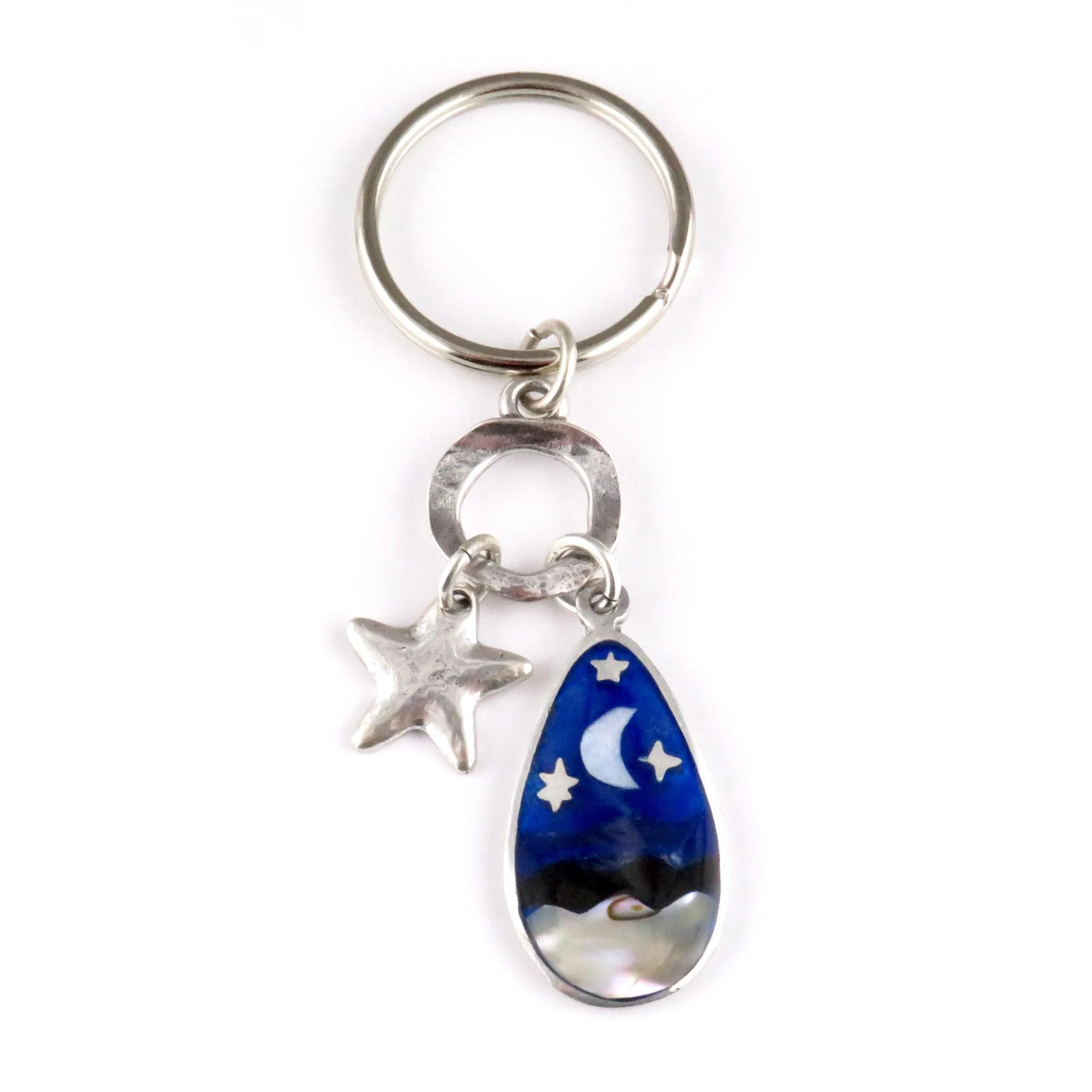 Abalone Blue Celestial Keyring