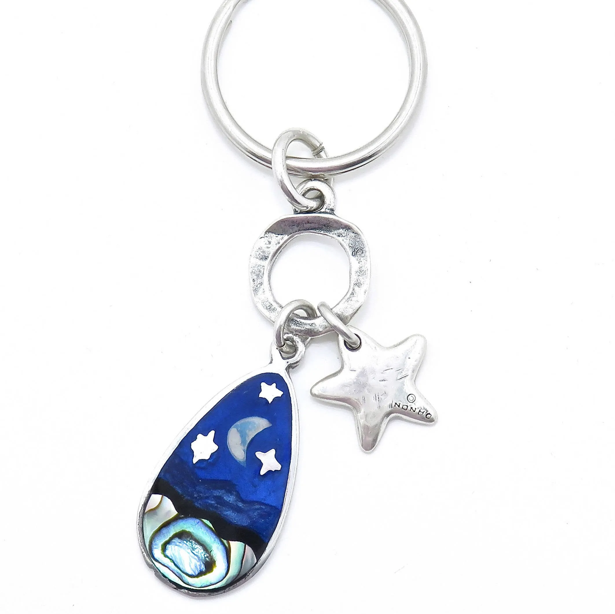 Abalone Blue Celestial Keyring