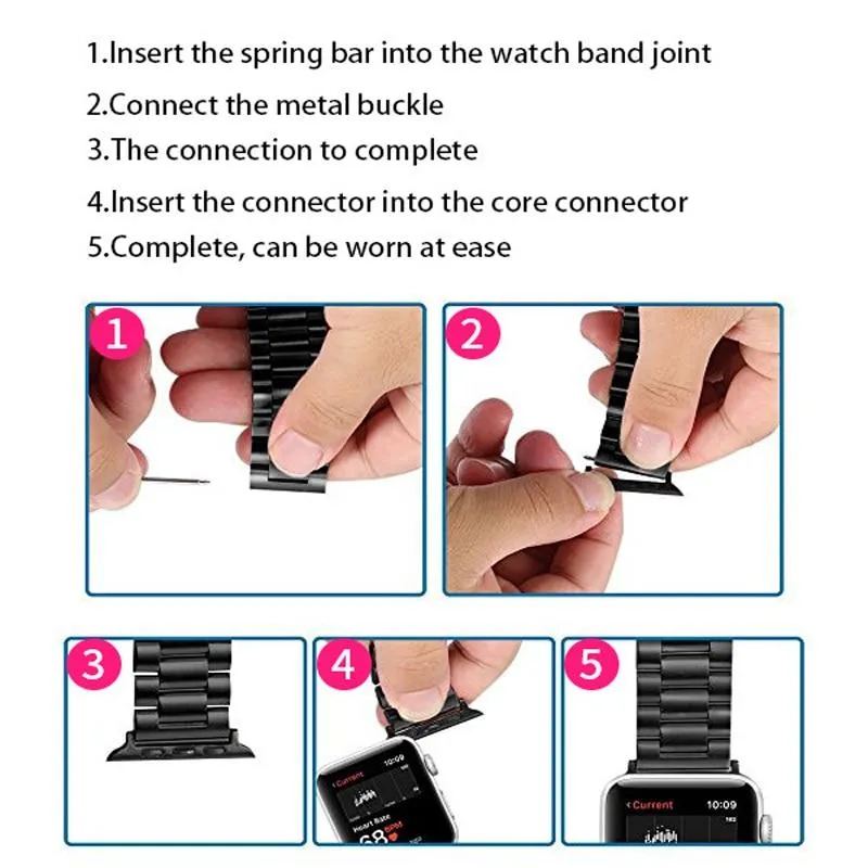 Adapter Series 6 5 4 Durable Clasp iWatch Strap Spring Bar Wristband
