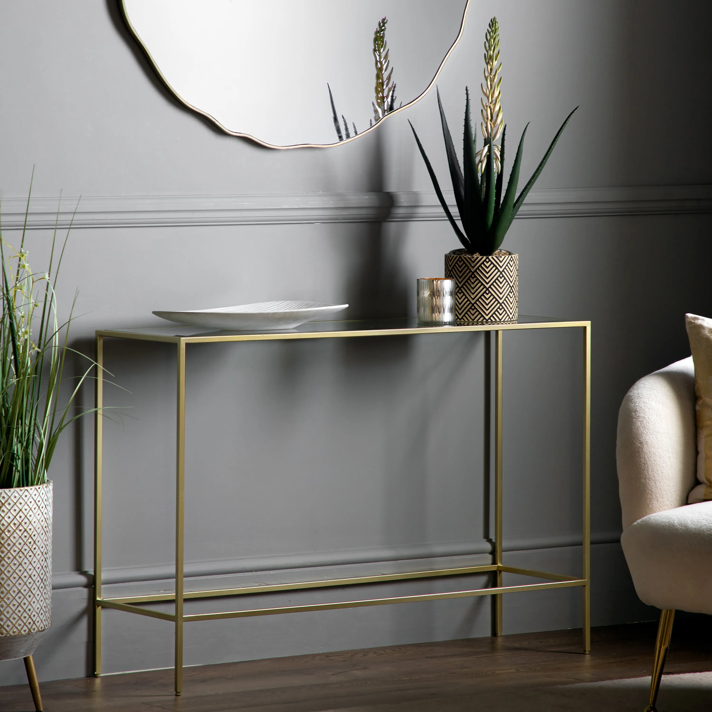Amos Rothbury Console Table Champagne