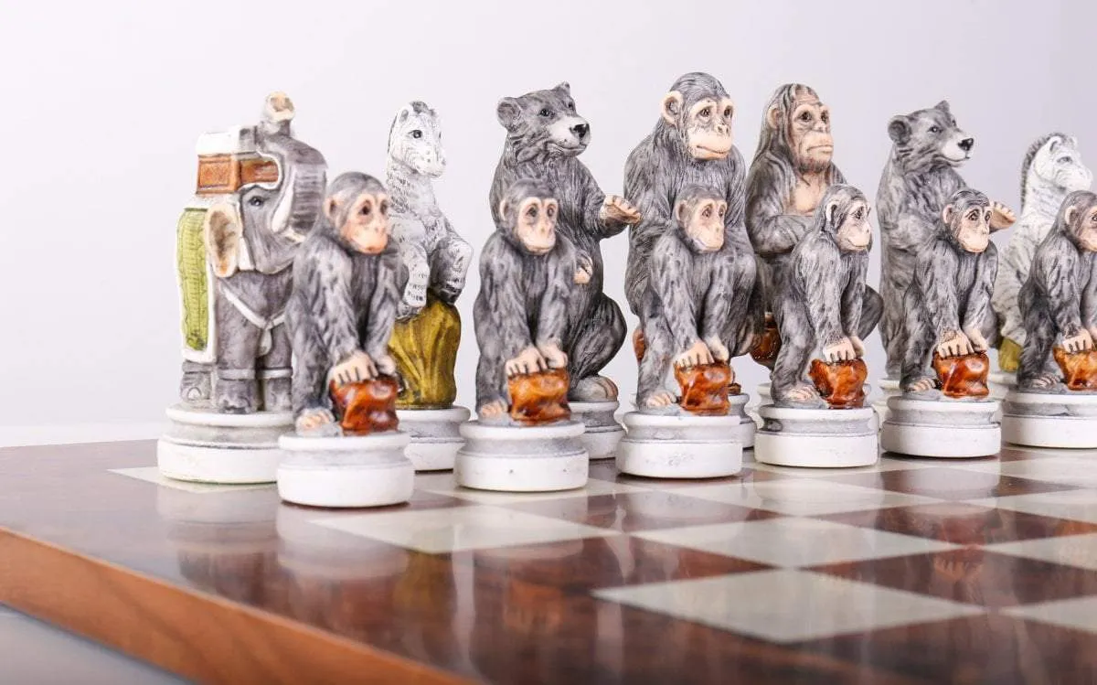 Animal Kingdom Exotic Elm Chess Set