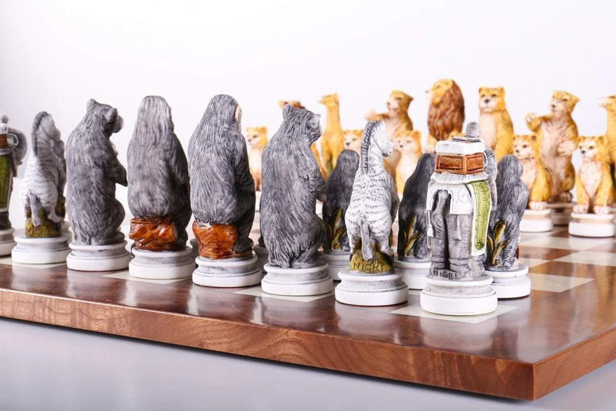 Animal Kingdom Exotic Elm Chess Set