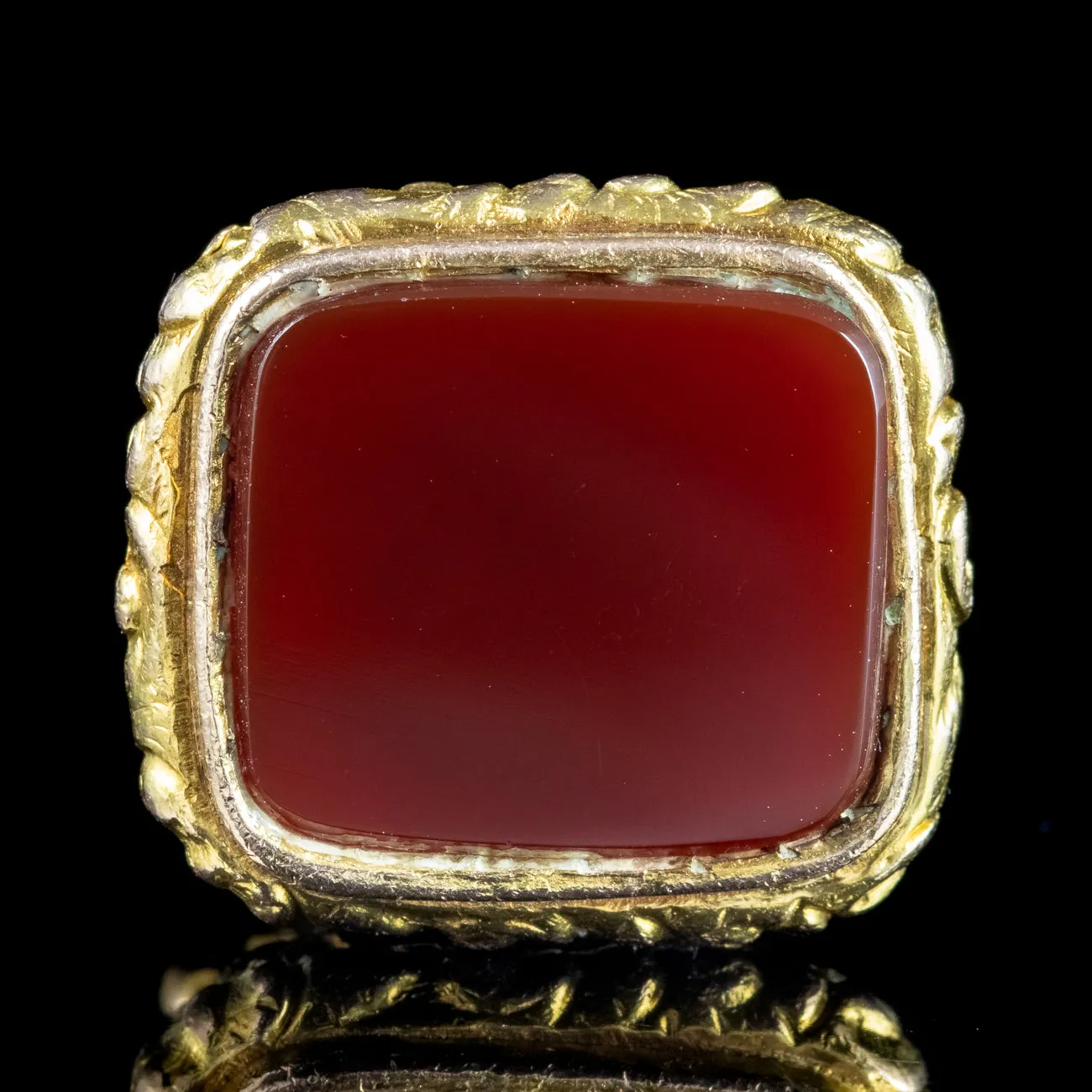 Antique Georgian Carnelian Fob Pendant 18ct Gold Cased