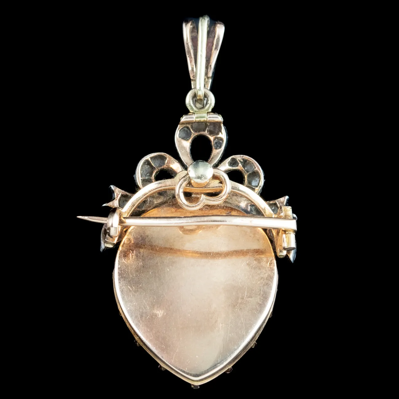 Antique Georgian Diamond Miniature Portrait Pendant With Heart Box