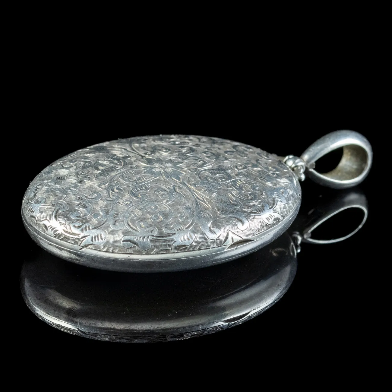 Antique Victorian Chased Silver Locket