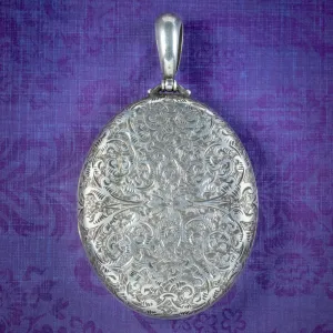 Antique Victorian Chased Silver Locket