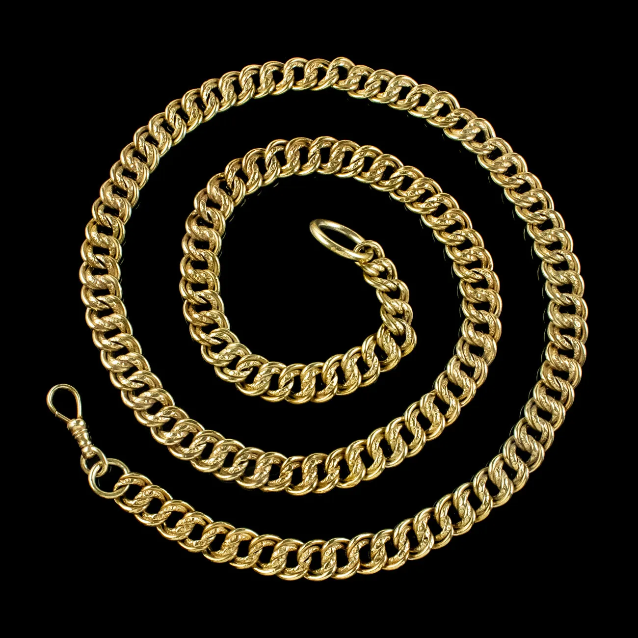 Antique Victorian Chunky Curb Chain Necklace Silver Gold Gilt