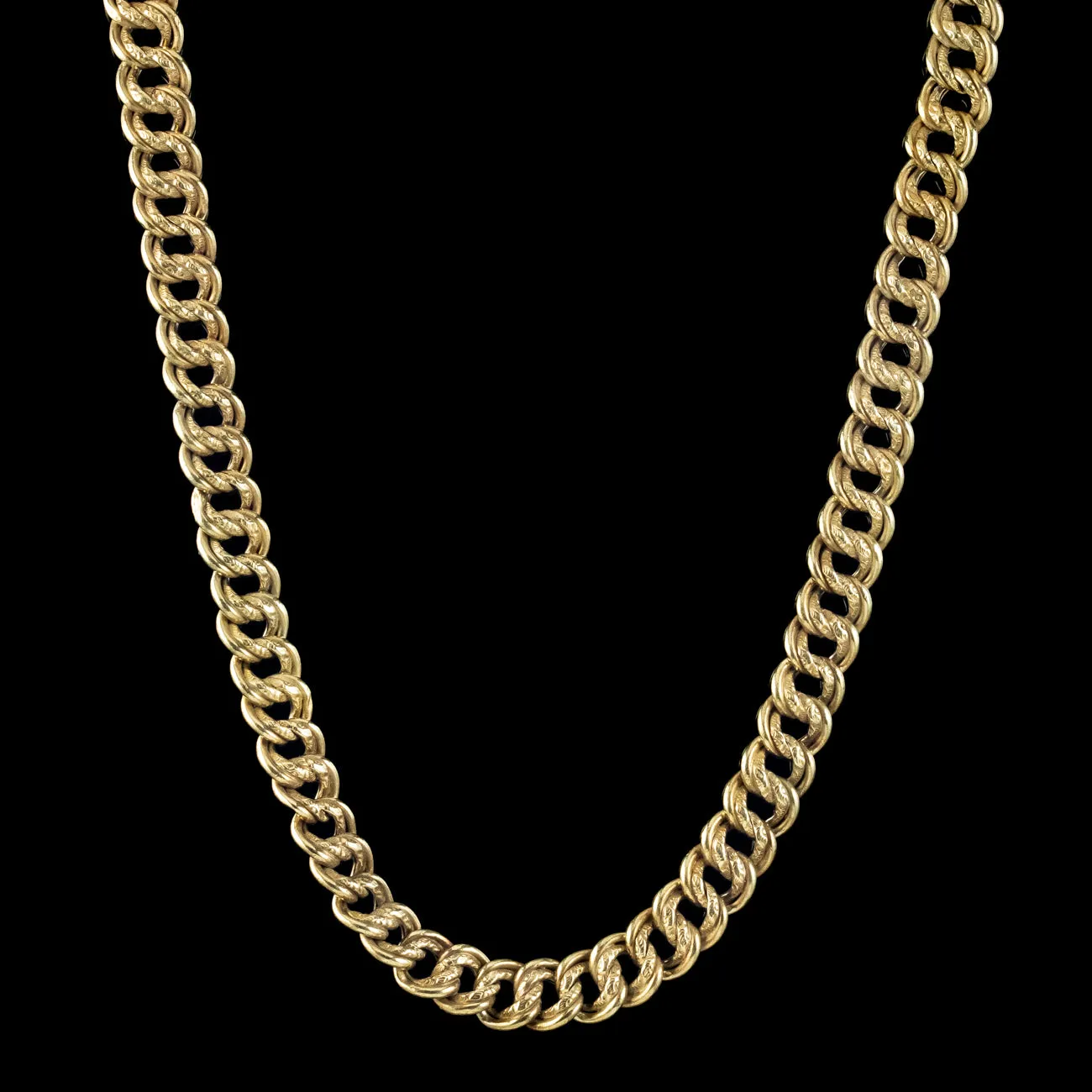 Antique Victorian Chunky Curb Chain Necklace Silver Gold Gilt
