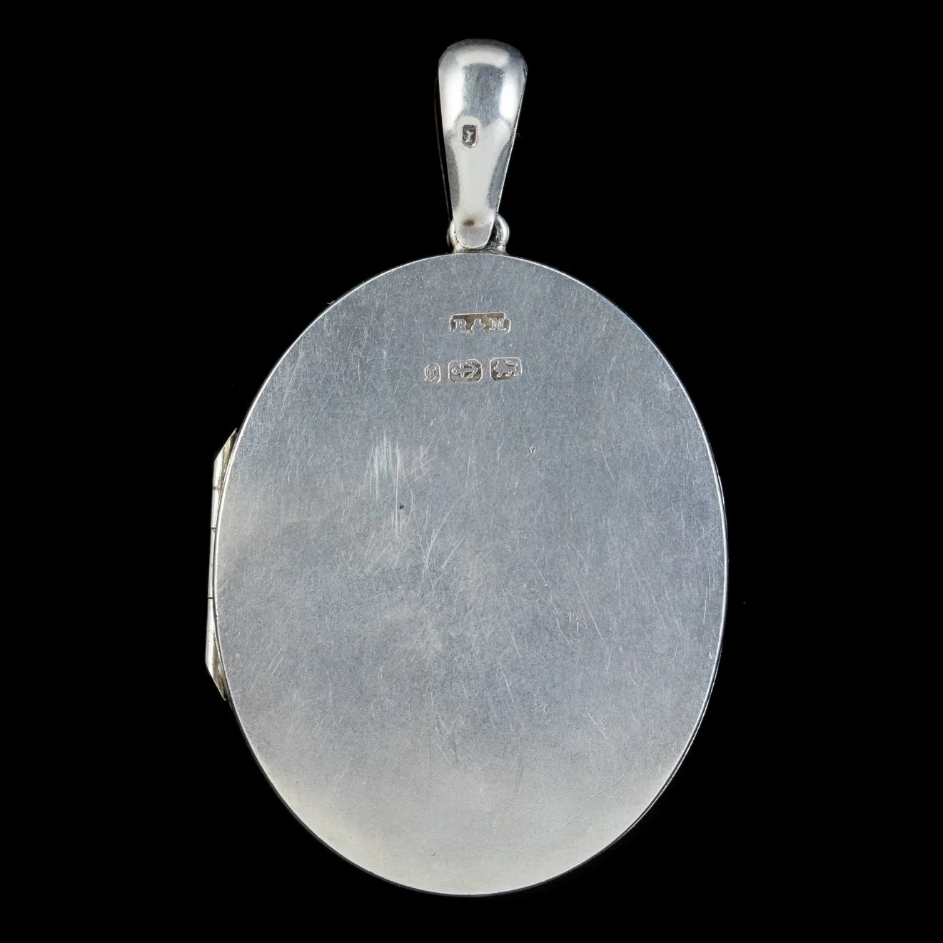 Antique Victorian Floral Locket Gold Sterling Silver Robinson And Mckewan Dated 1881