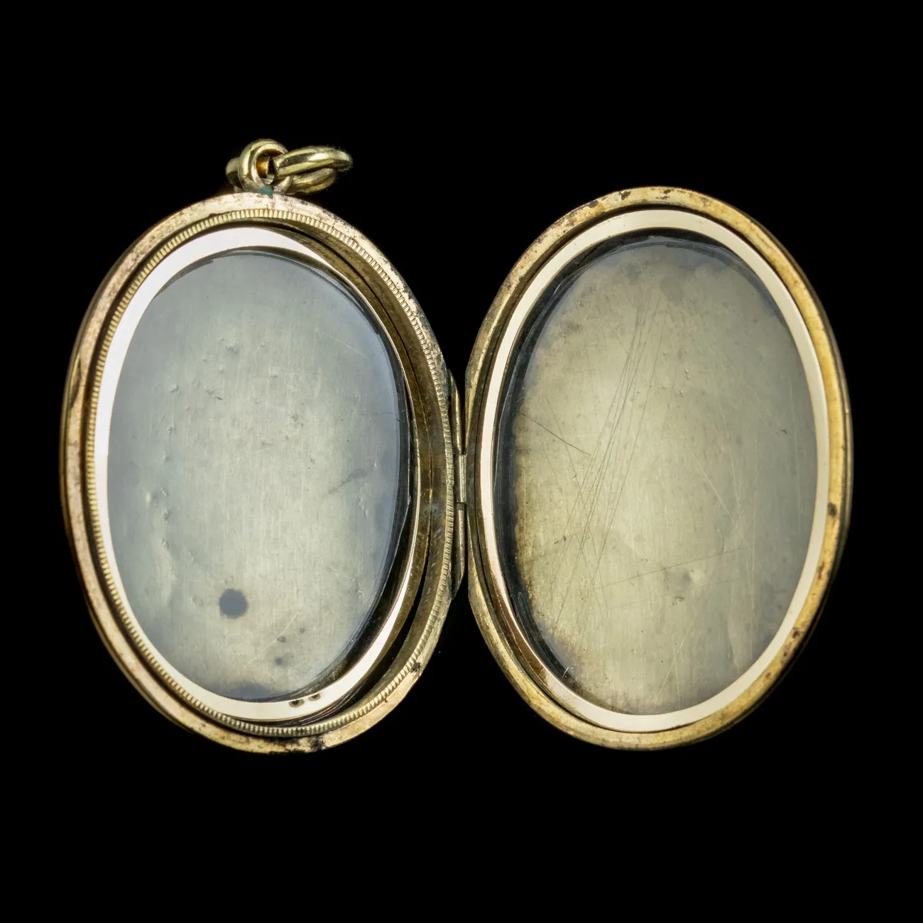 Antique Victorian Forget Me Not Locket Gold Gilt Circa 1890