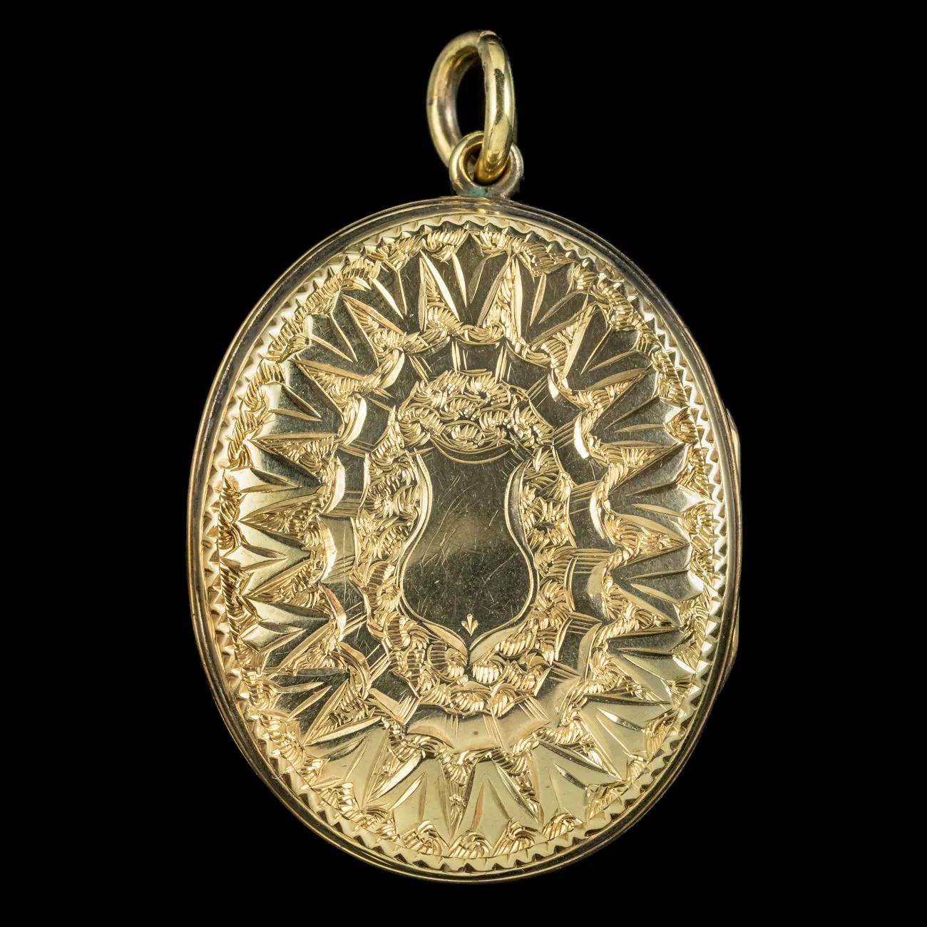 Antique Victorian Forget Me Not Locket Gold Gilt Circa 1890