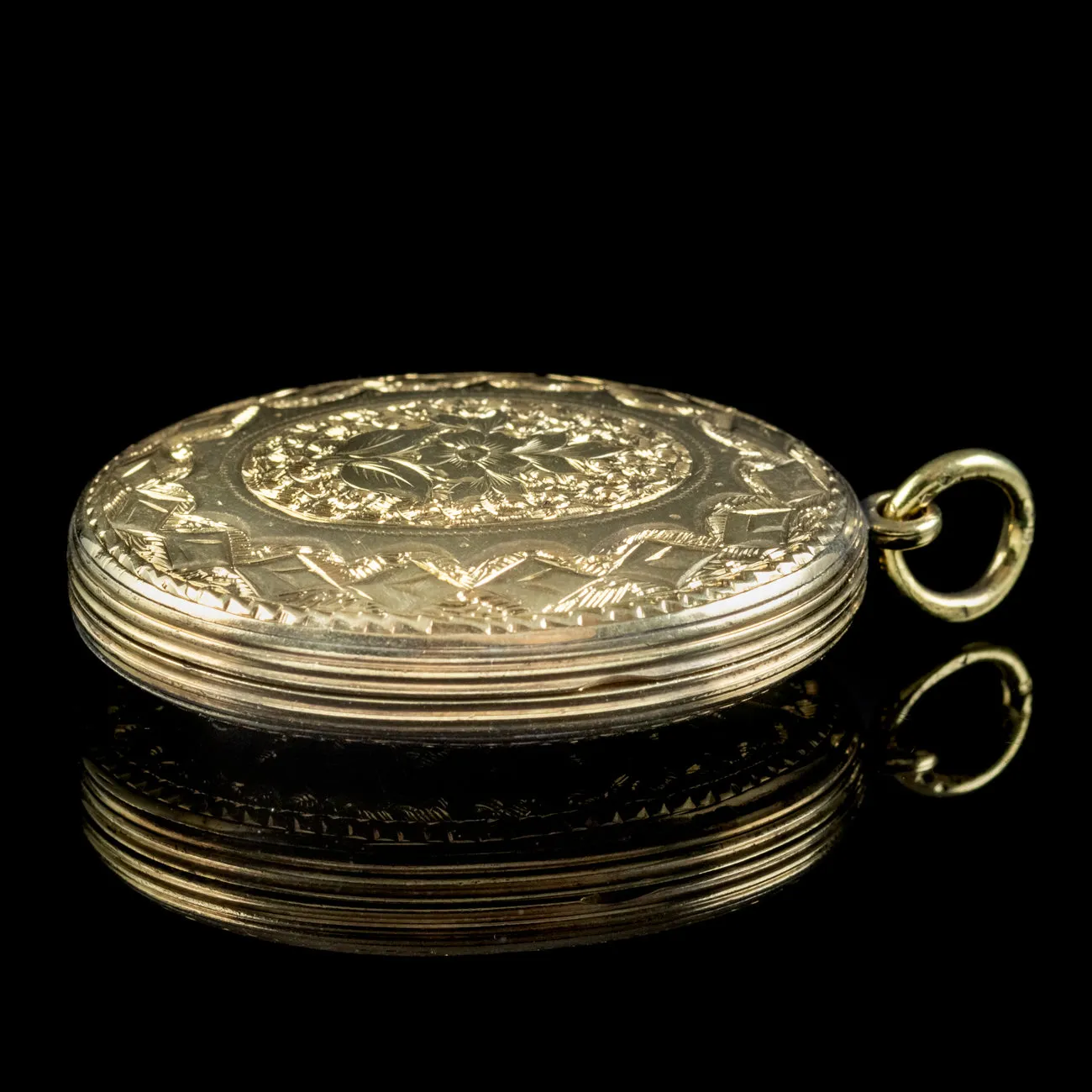 Antique Victorian Forget Me Not Locket Gold Gilt Circa 1890